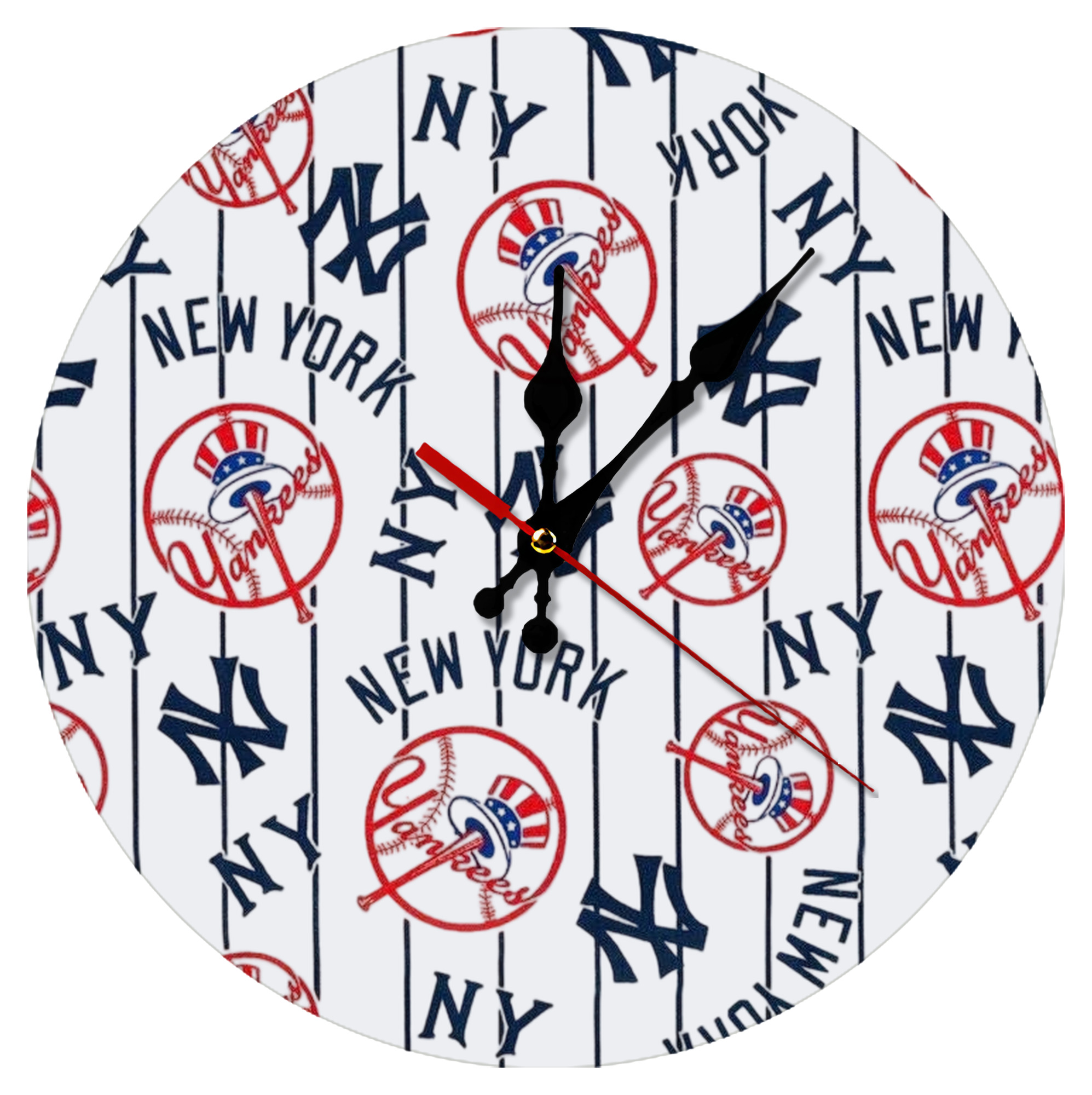 New York Yankees 78 Silent Round Wall Clock – Modern & Stylish DIY Design, Durable Wood Construction, Easy To Install – Perfect For Office, Bedroom, Living Room, And More